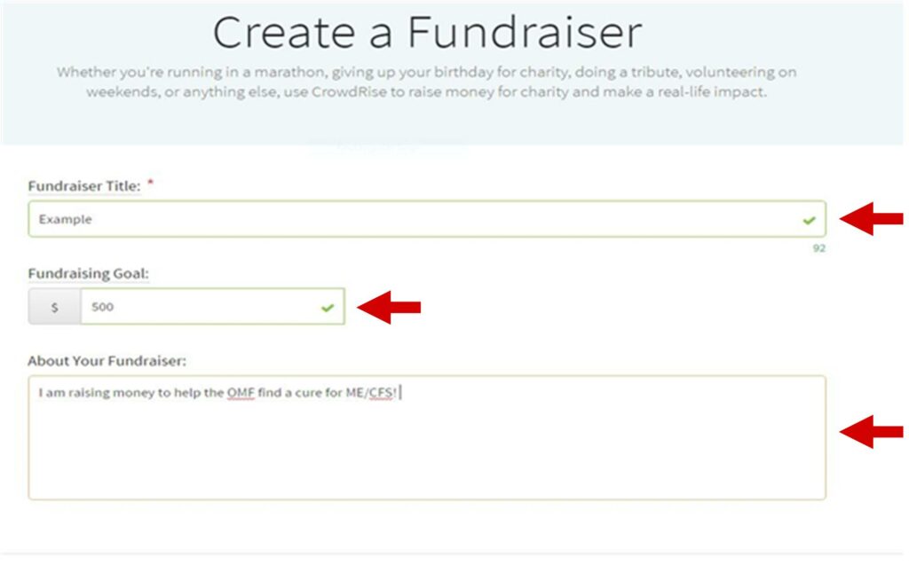 Create Fundraiser Form Crowdrising