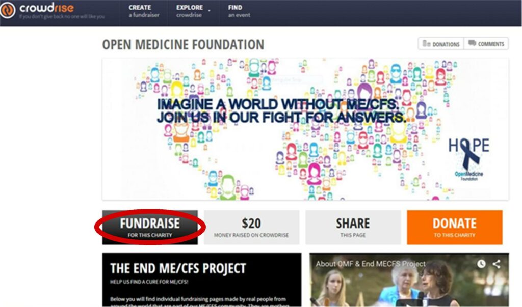 Fundraise button Crowdrising