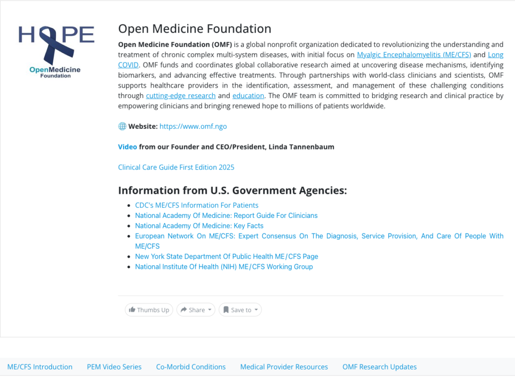 Screenshot of OMF's VuMedi channel, showing some of the video content and resources available to healthcare professionals.